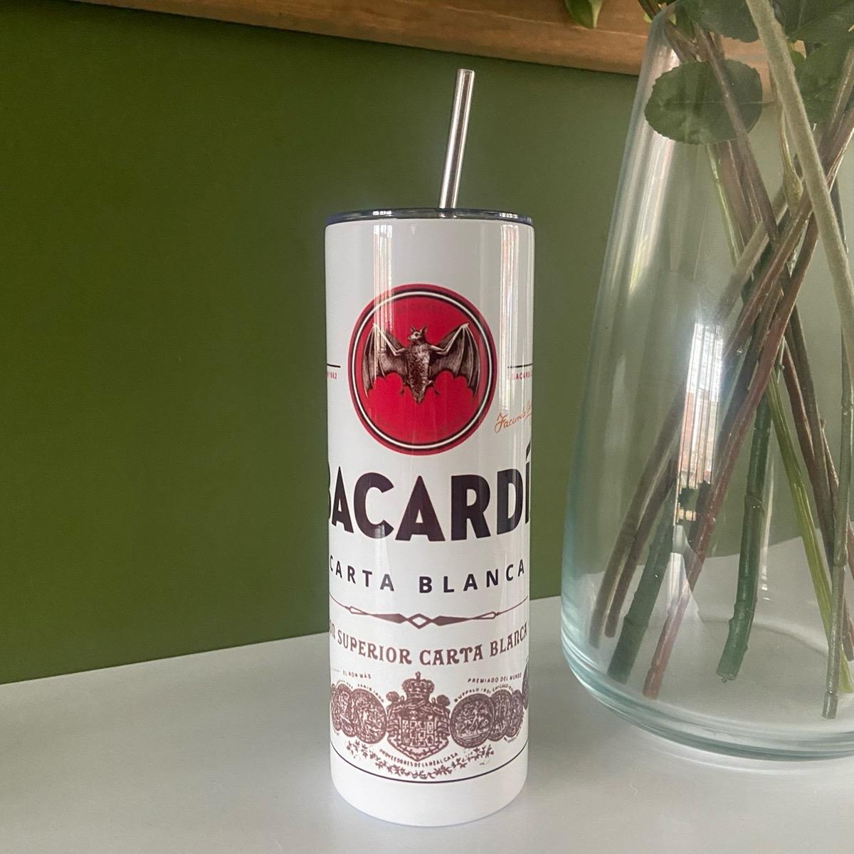 Bacardi Inspired 20oz Stainless Steel Tumbler - With Straw And Lid