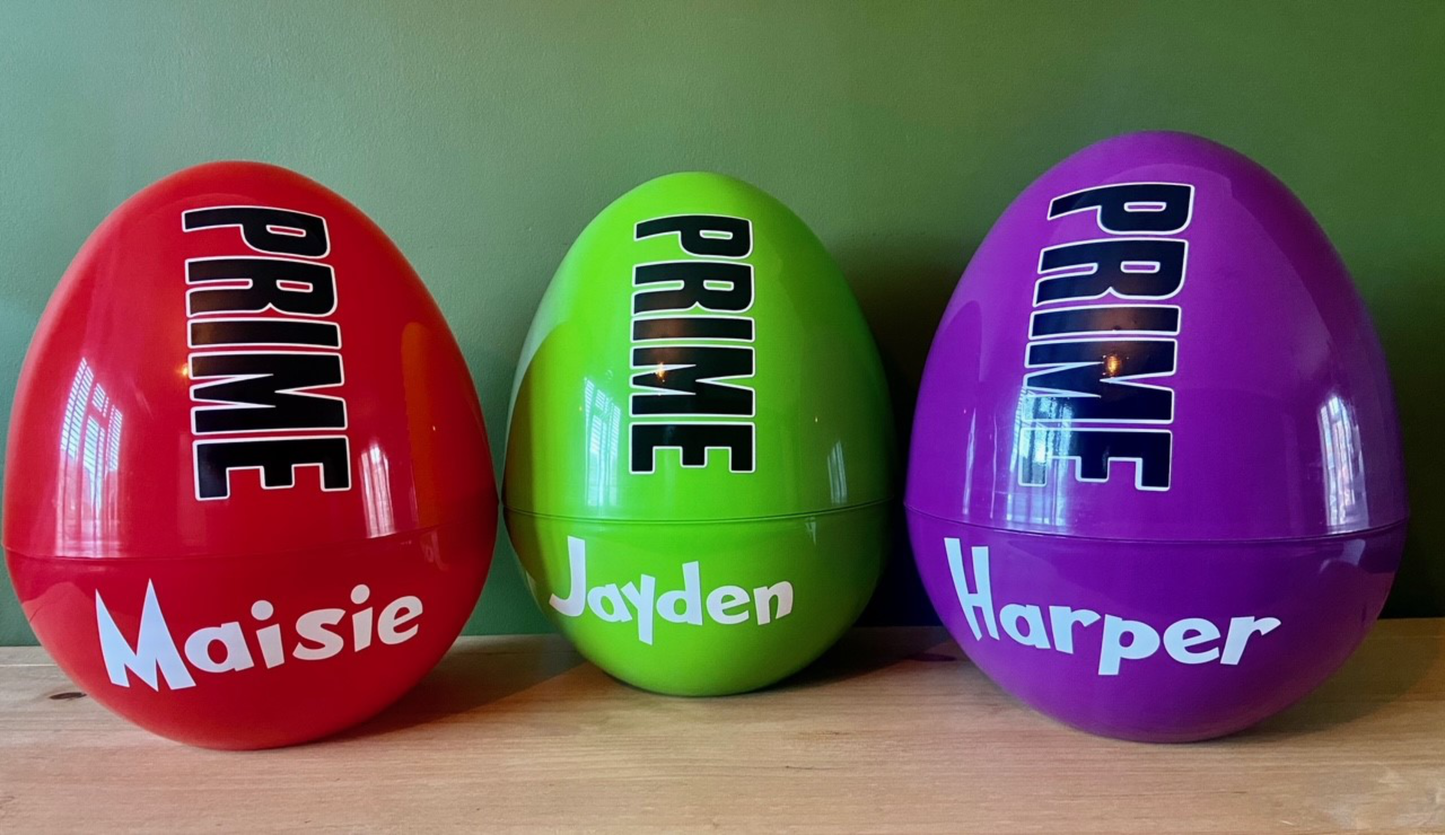 Personalised Prime Fillable Easter Egg | Huge Plastic Empty Egg | Easter Present | Different Colours Available