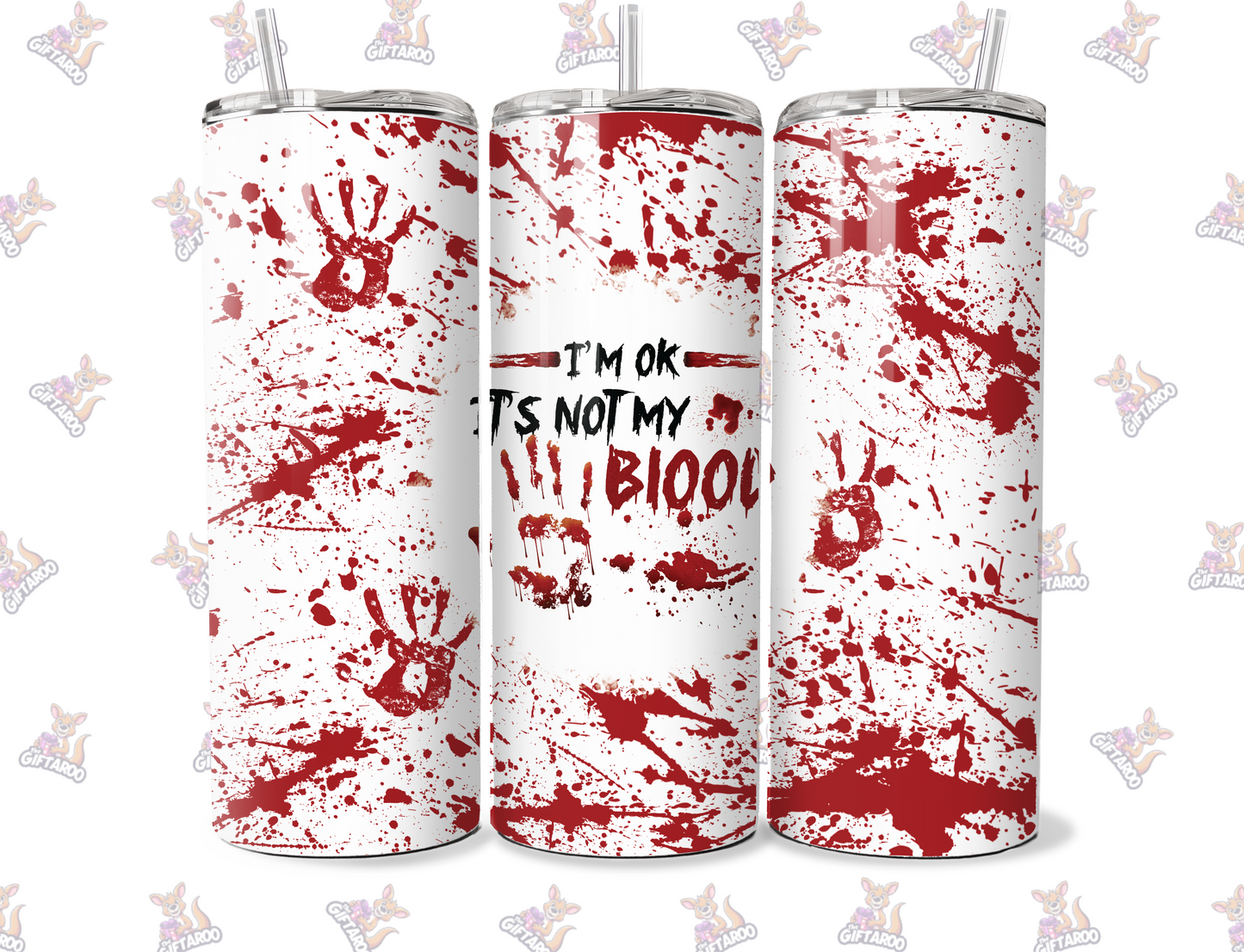 It's Not My Blood Horror  - Halloween 20oz Stainless Steel Tumbler - With Straw And Lid