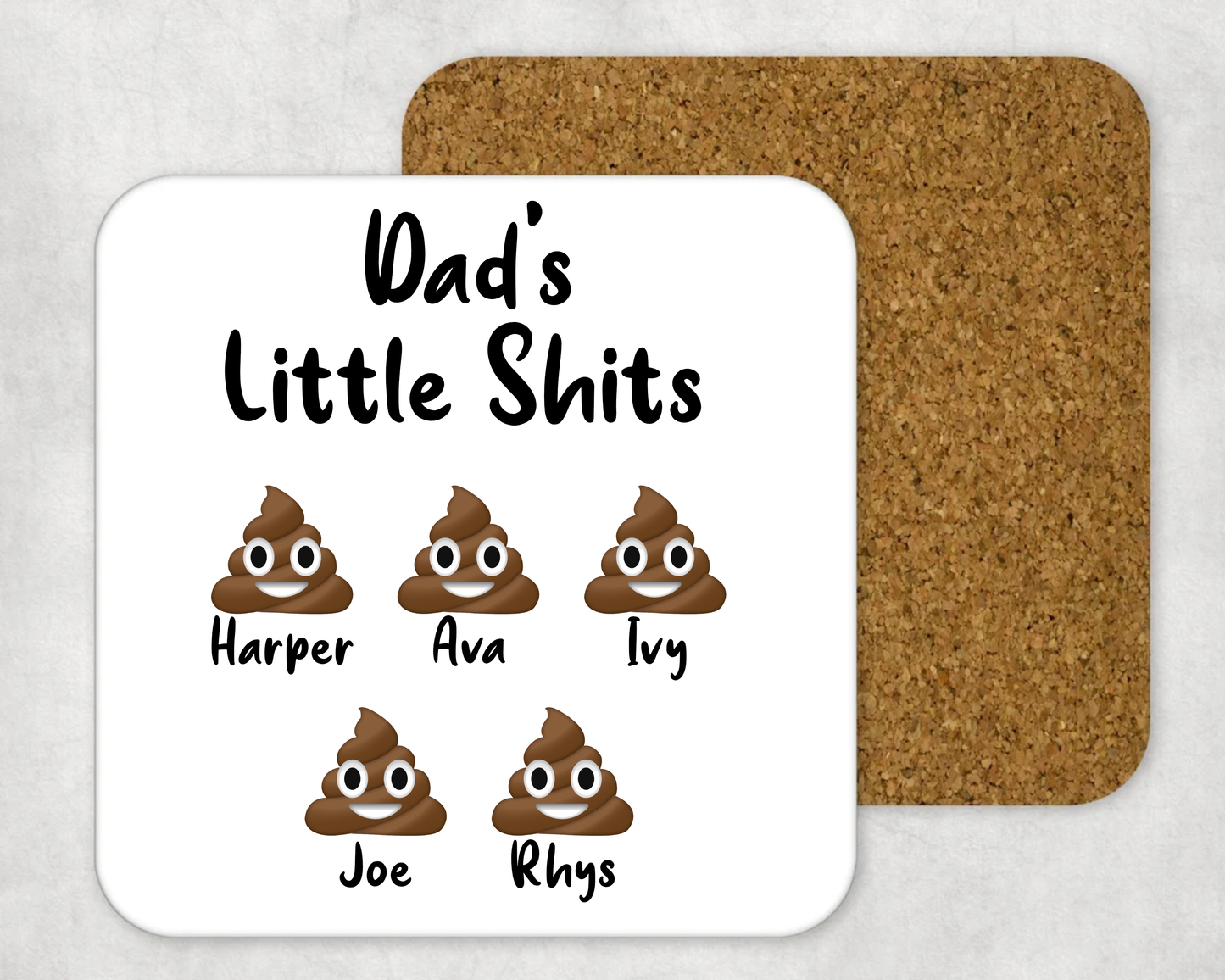 Personalised Dad's Little Shit Mug and/or Coaster