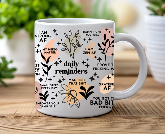 Personalised Bad Bitch Swear Affirmation 11oz Mug | Daily Reminder Iced Coffee Cup | Self Love Mug | Positivity Vibes Empowerment