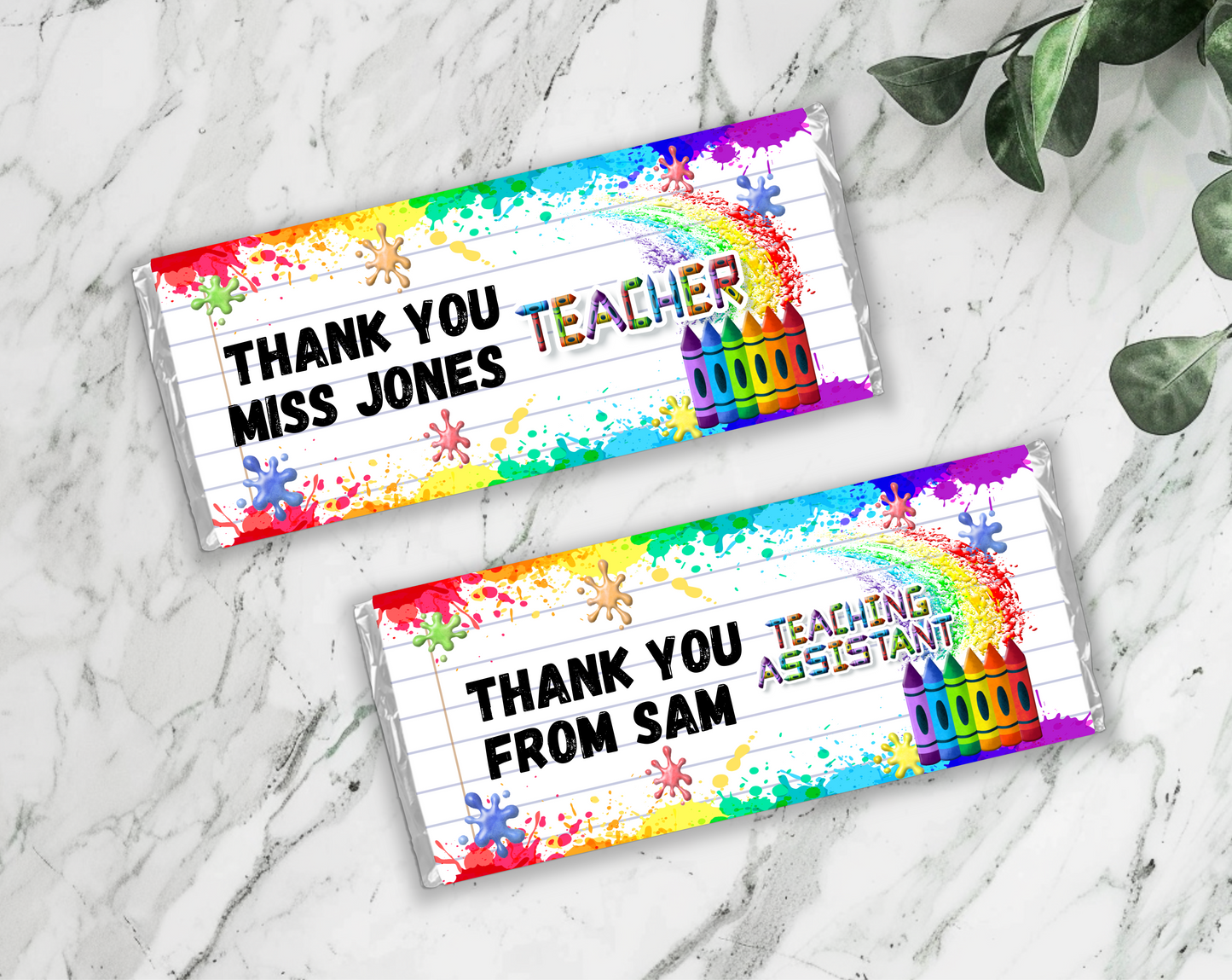 Teacher or Teaching Assistant 100g Chocolate Bar or Wrapper Only