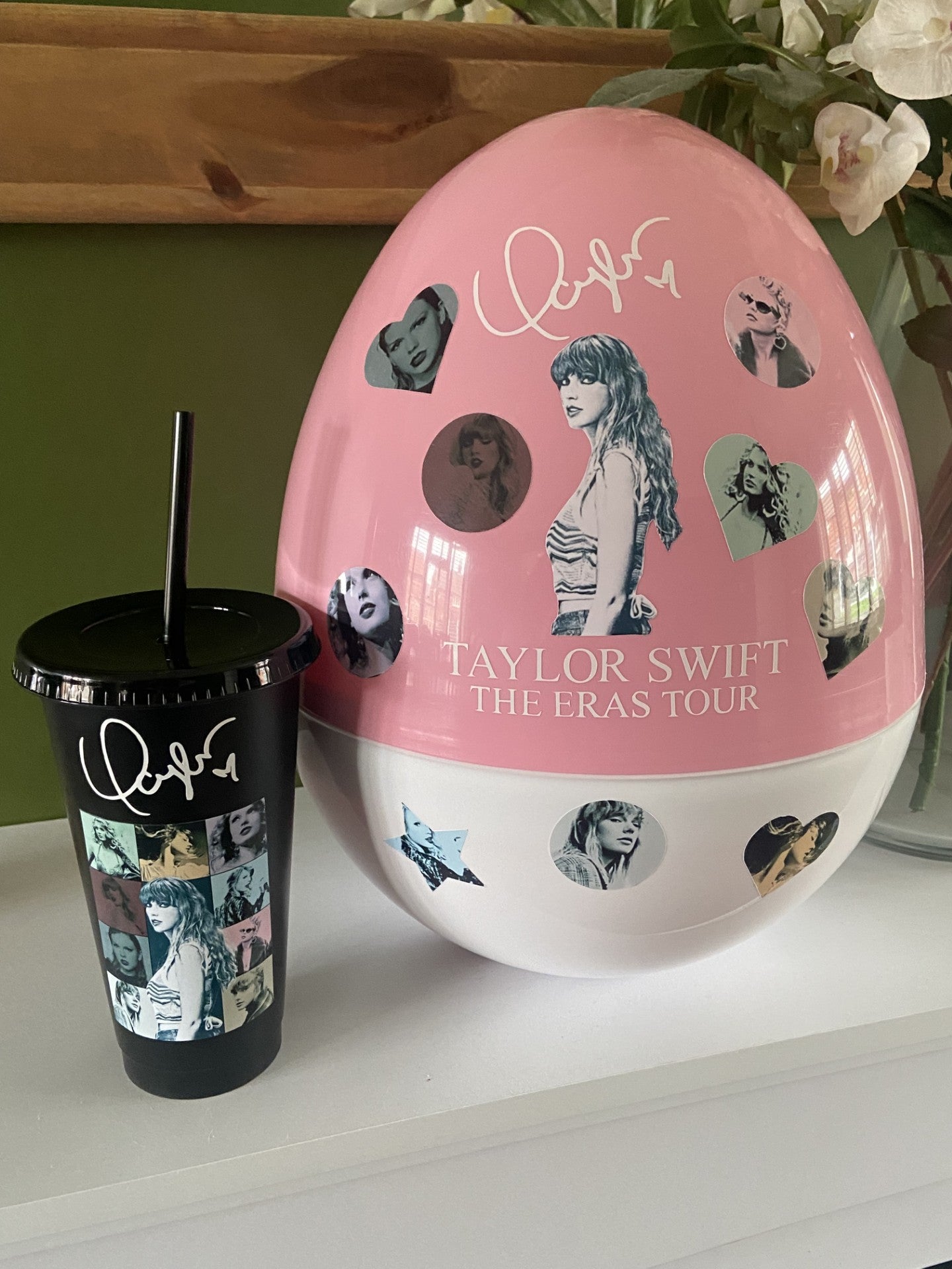 Taylor Swift 24oz Black Cold Cup with Lid and Straw