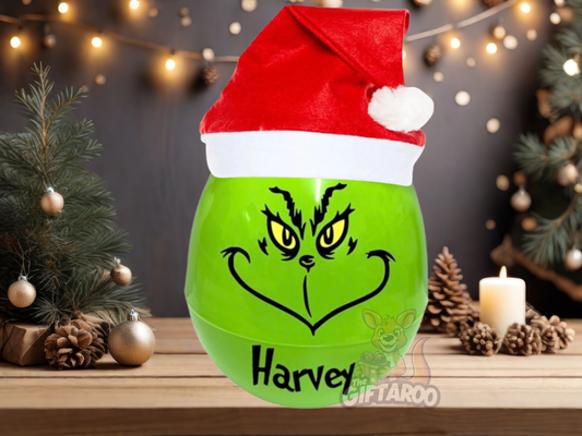 Male Grinch Giant Fillable Personalised Egg | Christmas | Gift Box | Christmas Eve