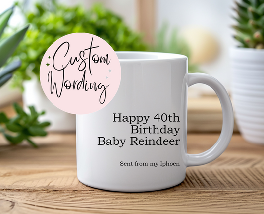 Personalised Baby Reindeer Mug - Happy Birthday