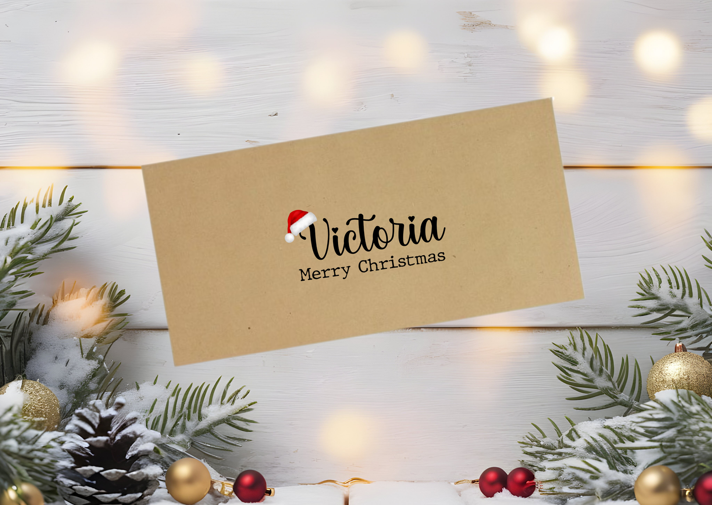 Personalised Christmas Envelope With Ribbon | Money | Voucher Gift Card