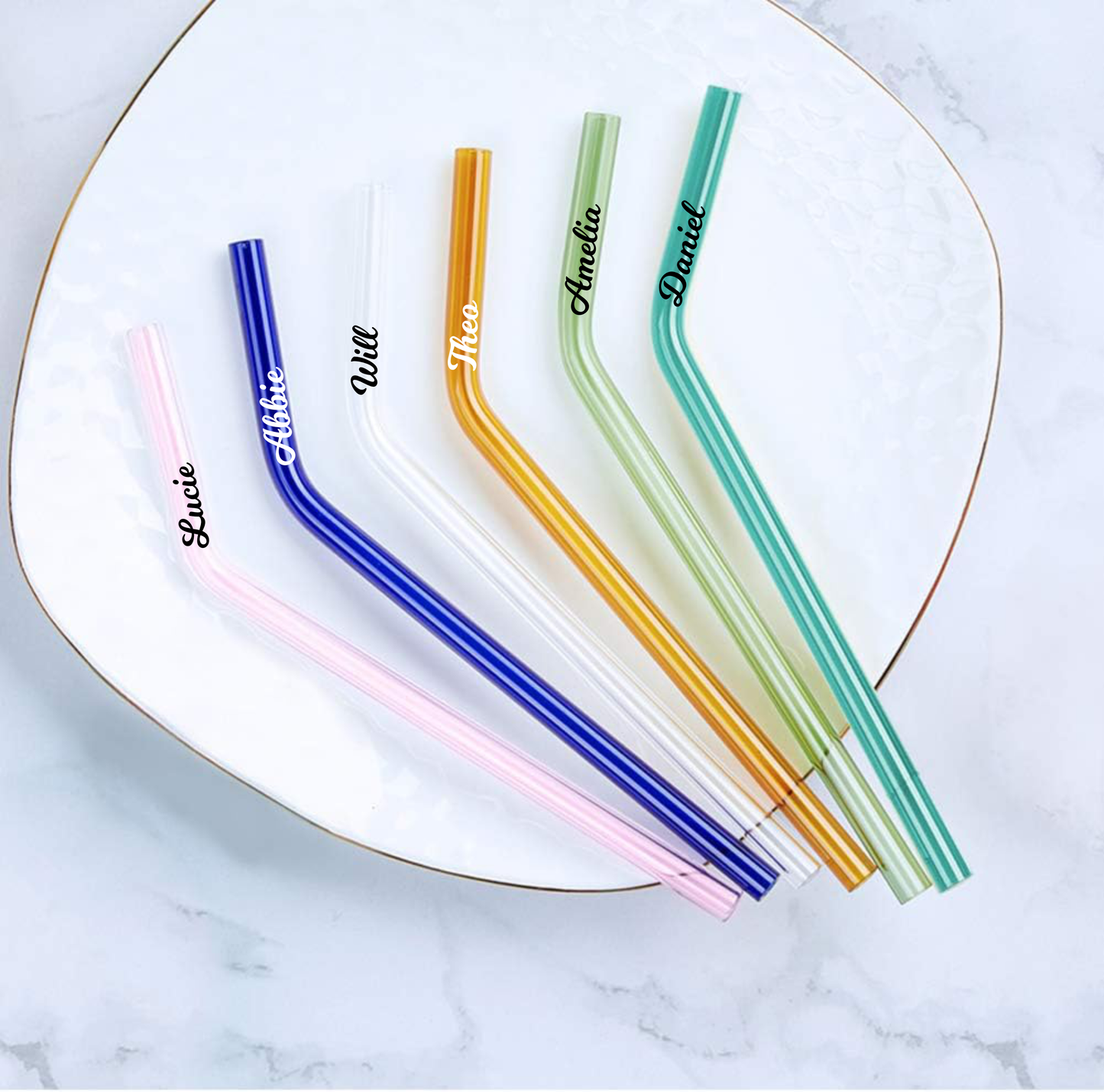 Reusable Personalised Glass Drinking Straw