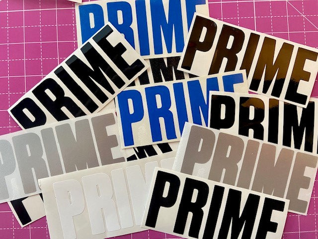 Prime Logo Vinyl Decal Single Colour | Label Sticker | Water Bottle Sticker