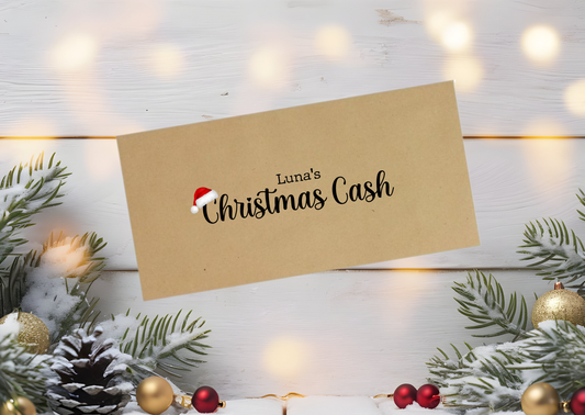 Personalised Christmas Cash Envelope With Ribbon | Money | Voucher Gift Card