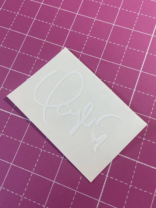 Taylor Swift Signature Vinyl Decal Sticker in White