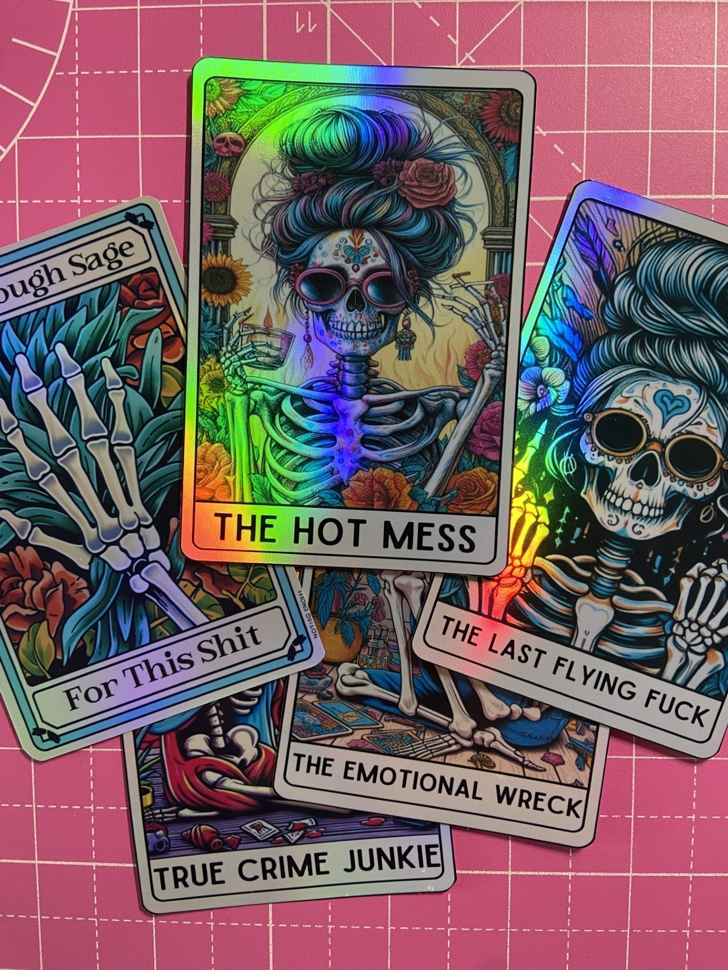 15cm x 22cm Waterproof Tarot Card Holographic Vinyl Stickers