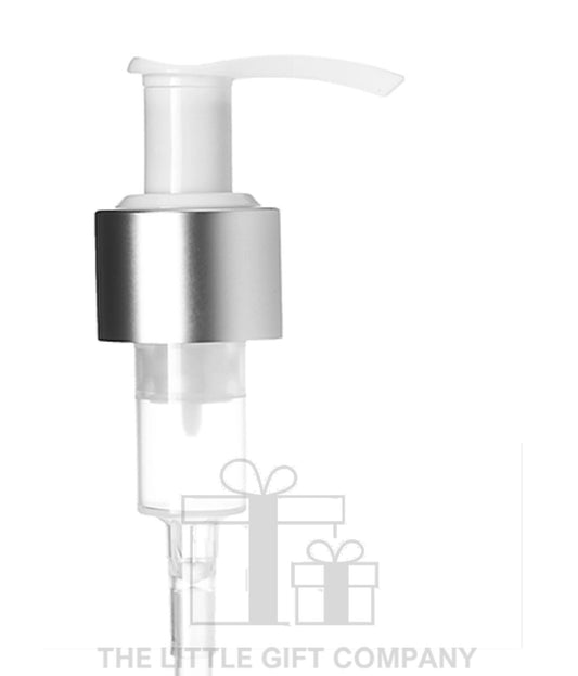 Matte Silver and White Replacement Pump 24mm | 24/410 | Soap Dispenser | Lotion Bottles