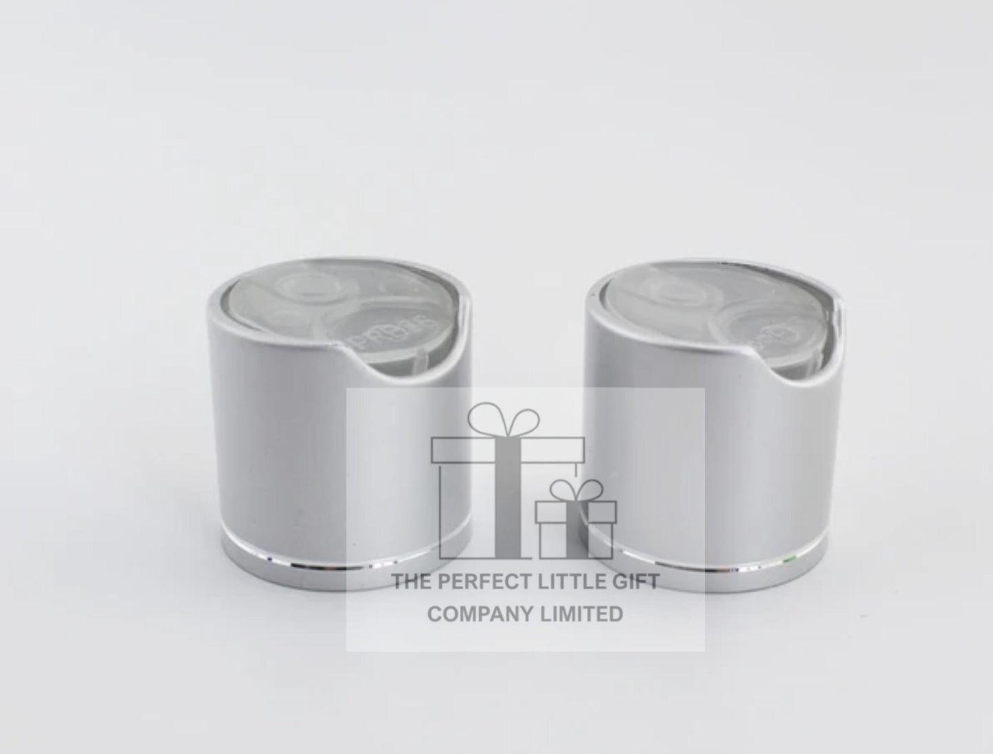 Brushed/Matte Silver and Clear/Natural Disc Cap Lid Replacement 24mm | 24/410 | Soap Dispenser | Lotion Bottles