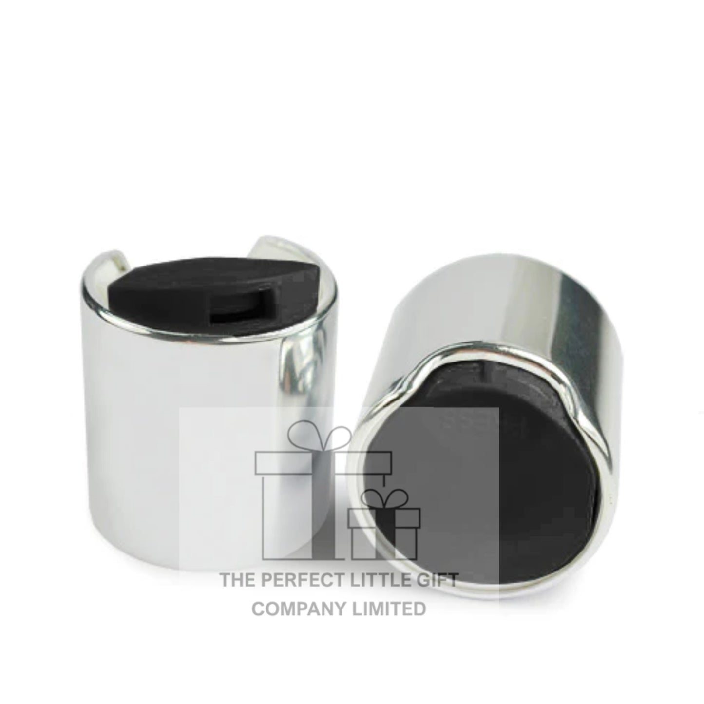 Chrome Silver and Black Disc Cap Lid Replacement 24mm | 24/410 | Soap Dispenser | Lotion Bottles