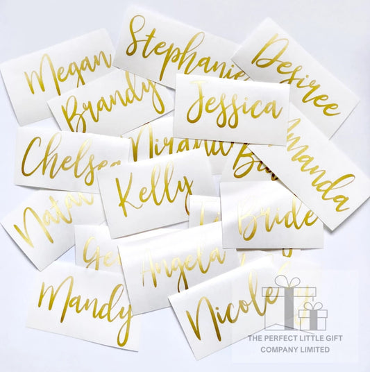 Personalised Custom Name Vinyl Decal | Wedding Decor Labels | Name Sticker | All Sizes