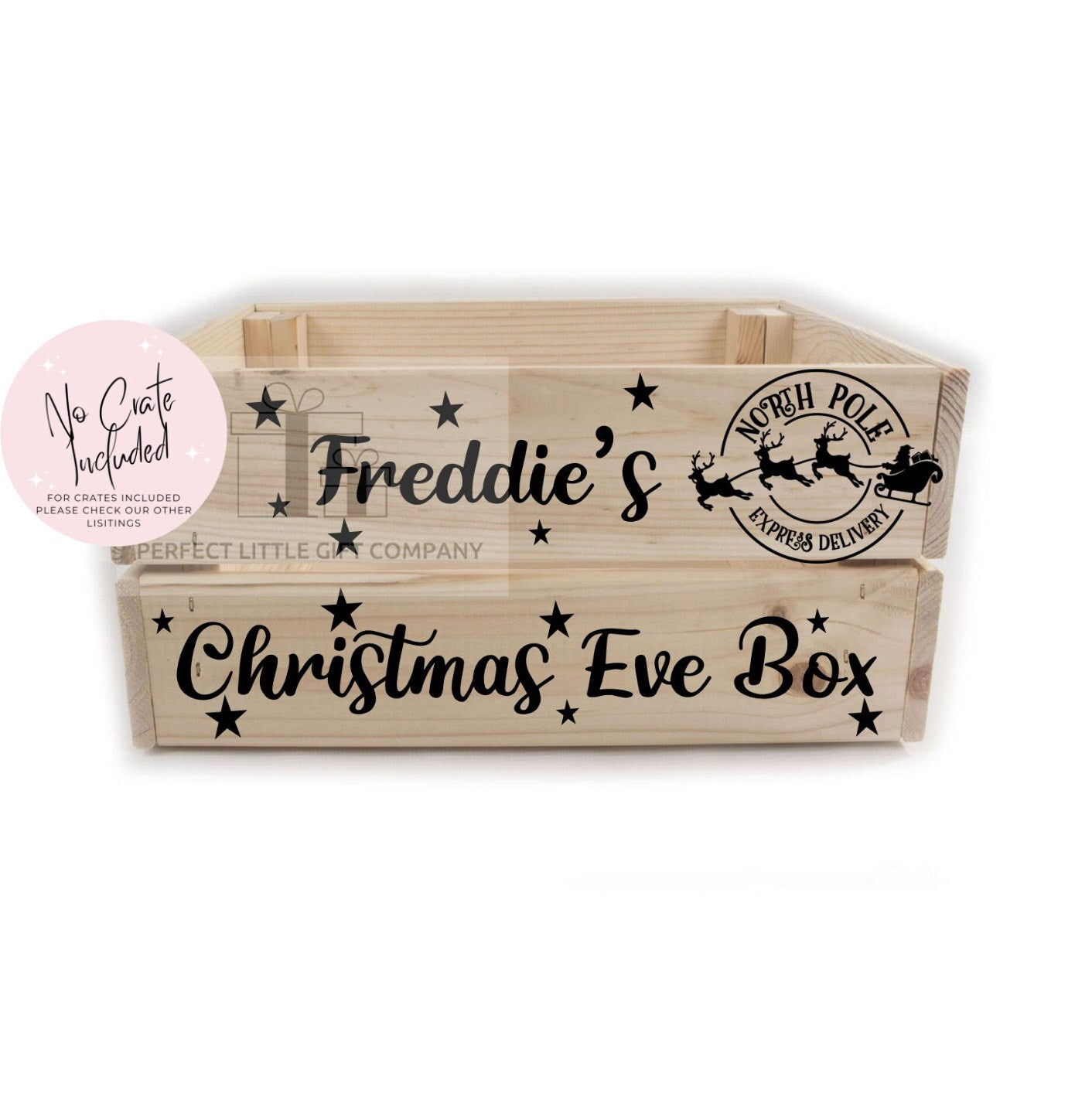 Christmas Eve Box Crate Decal Vinyl Only in White