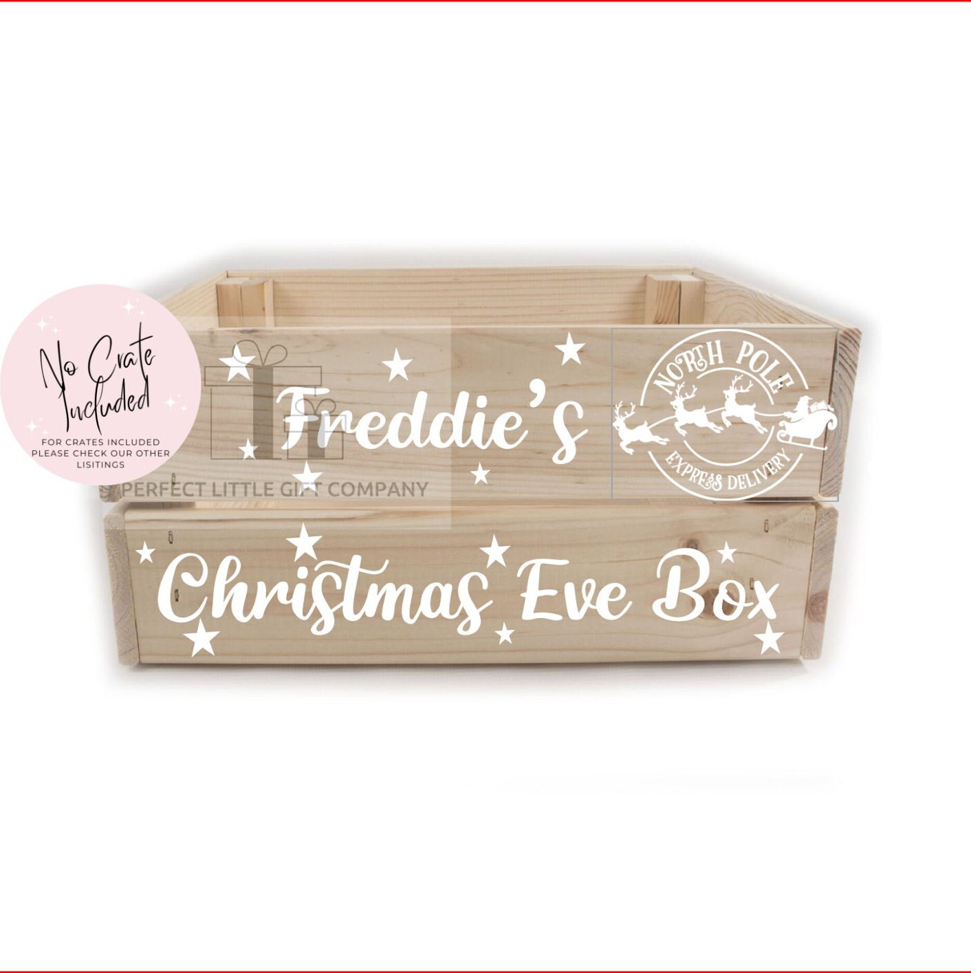 Christmas Eve Box Crate Decal Vinyl Only in Black