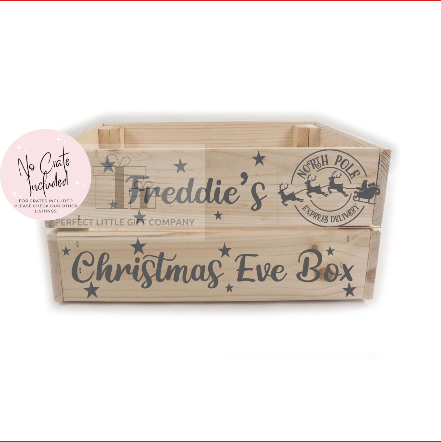 Christmas Eve Box Crate Decal Vinyl Only in White